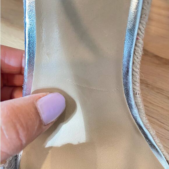 Copper Key Waterlily Ankle Strap Metallic Mermaid Espadrille Platform Wedges 10 - Picture 6 of 12